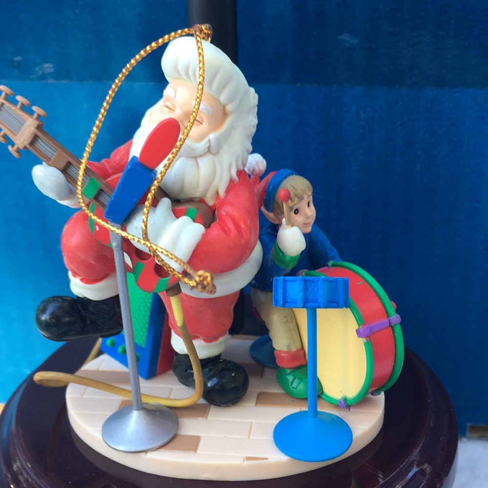 New Trevco tree ornament Santa guitar Vintage